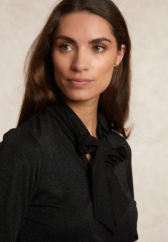 River Woods Fancy Glitter T-shirt Met Strik Zwart