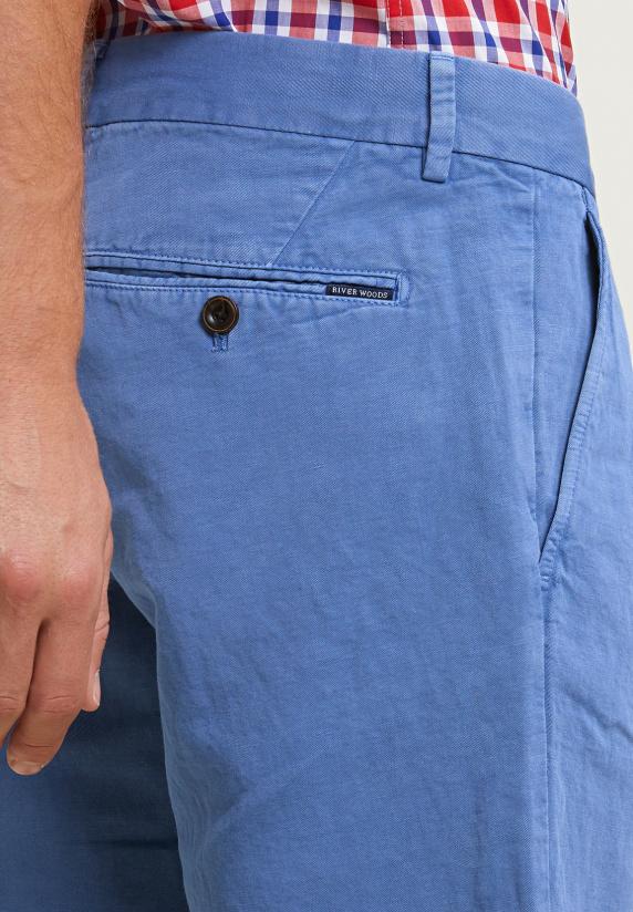 River Woods Fancy Katoen-linnen Chinoshort Lt Lake