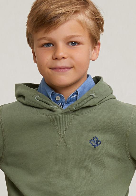 River Woods Fancy Katoenen Kaptrui Lt Kaki