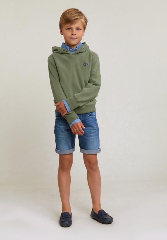 River Woods Fancy Katoenen Kaptrui Lt Kaki