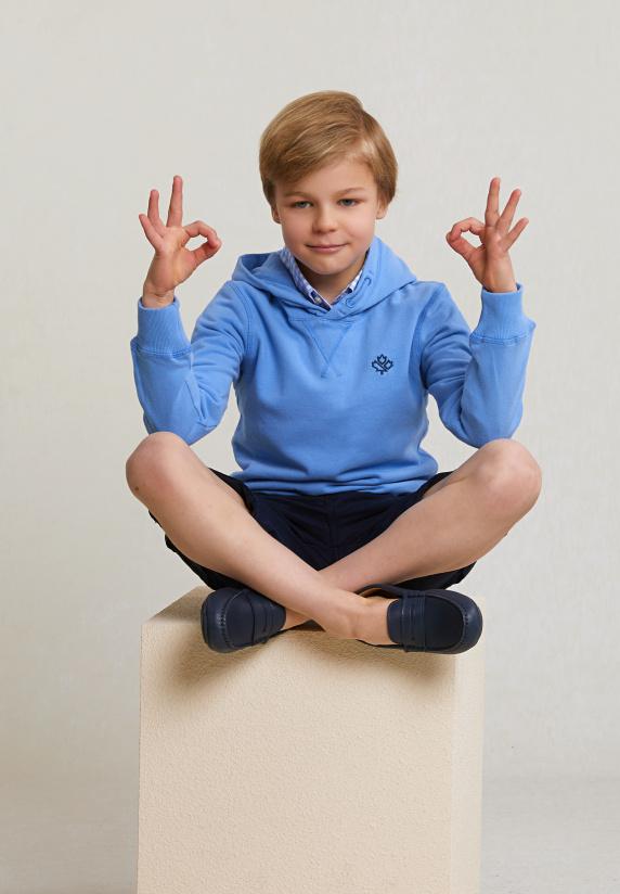 River Woods Fancy Katoenen Kaptrui Sky