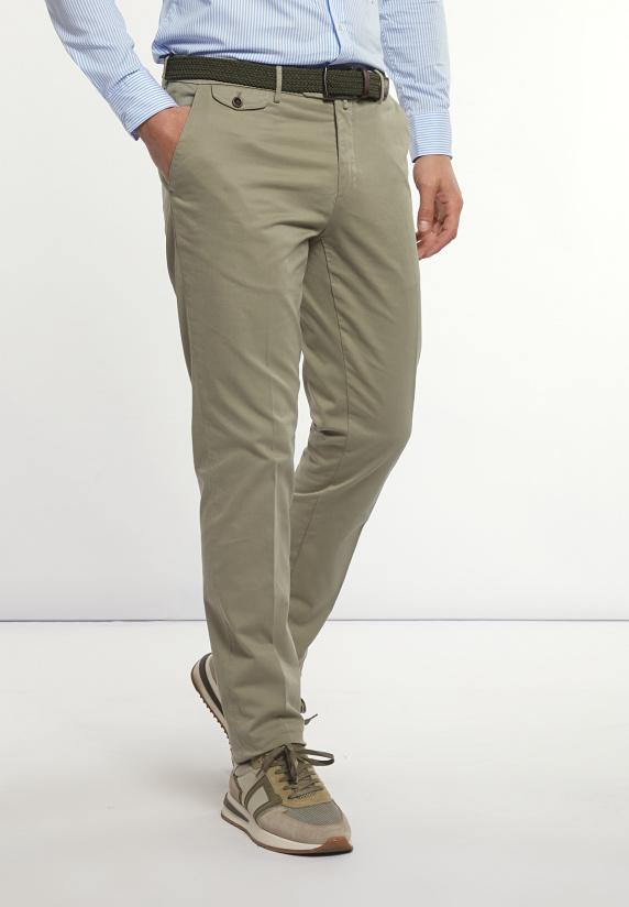 River Woods Fancy Katoenen Stretch Chinobroek Kaki