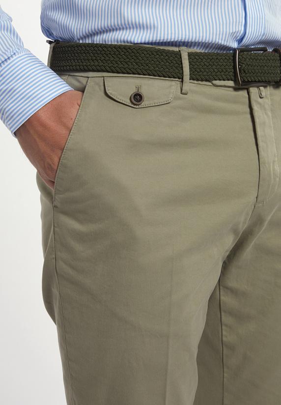 River Woods Fancy Katoenen Stretch Chinobroek Kaki