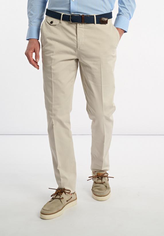River Woods Fancy Katoenen Stretch Chinobroek Sand