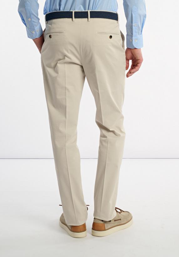 river woods Fancy katoenen stretch chinobroek sand