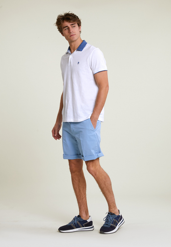 River Woods Fancy Katoenen Stretch Short Stone