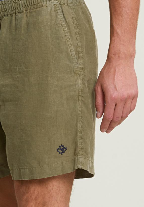 River Woods Fancy Linnen Short Met Koord Moss