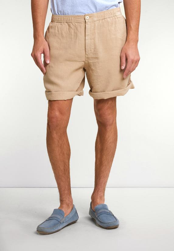 River Woods Fancy Linnen Short Taupe