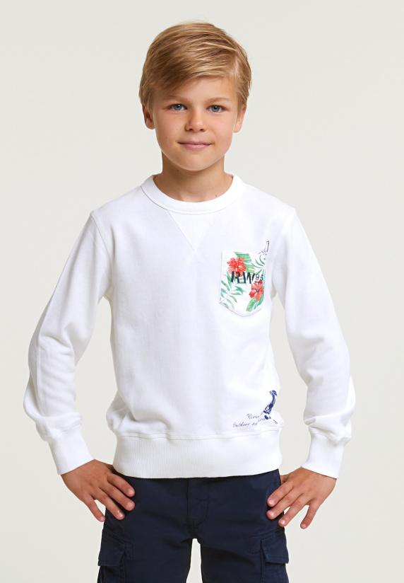 river woods Fancy trui ronde hals borstzak écru