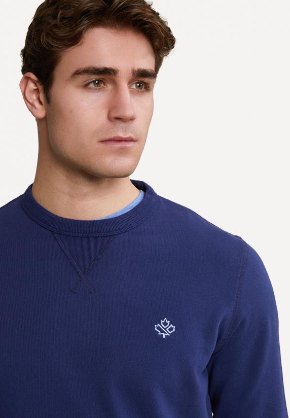 River Woods Fancy Trui Ronde Hals Deep Ocean