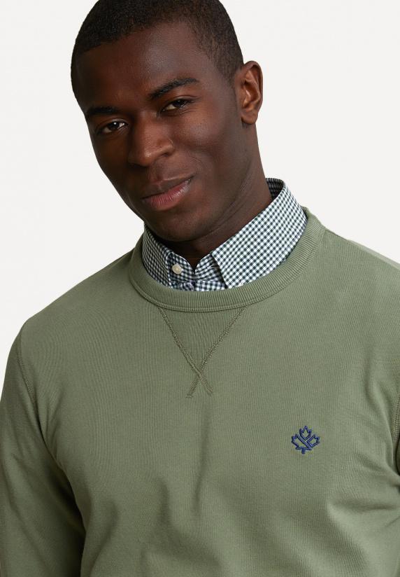 River Woods Fancy Trui Ronde Hals Kaki