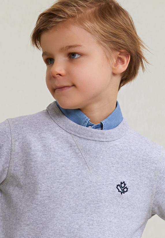 River Woods Fancy Trui Ronde Hals Lt Grey Mix