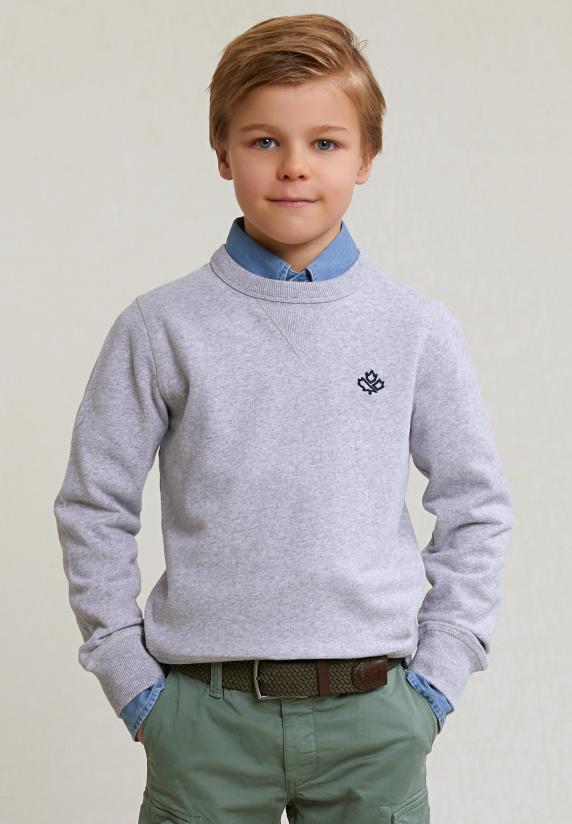 River Woods Fancy Trui Ronde Hals Lt Grey Mix