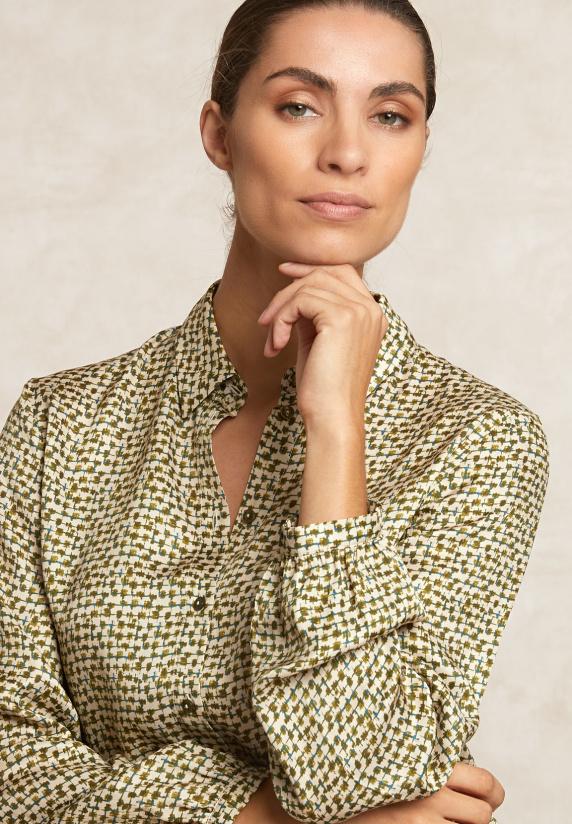 River Woods Fantasie Blouse Lange Mouwen Kaki