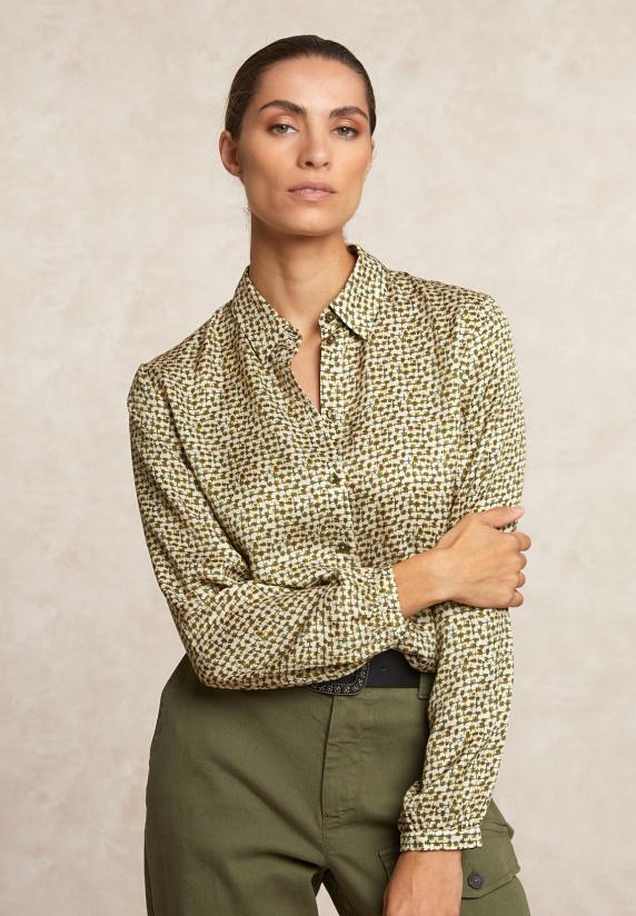 River Woods Fantasie Blouse Lange Mouwen Kaki