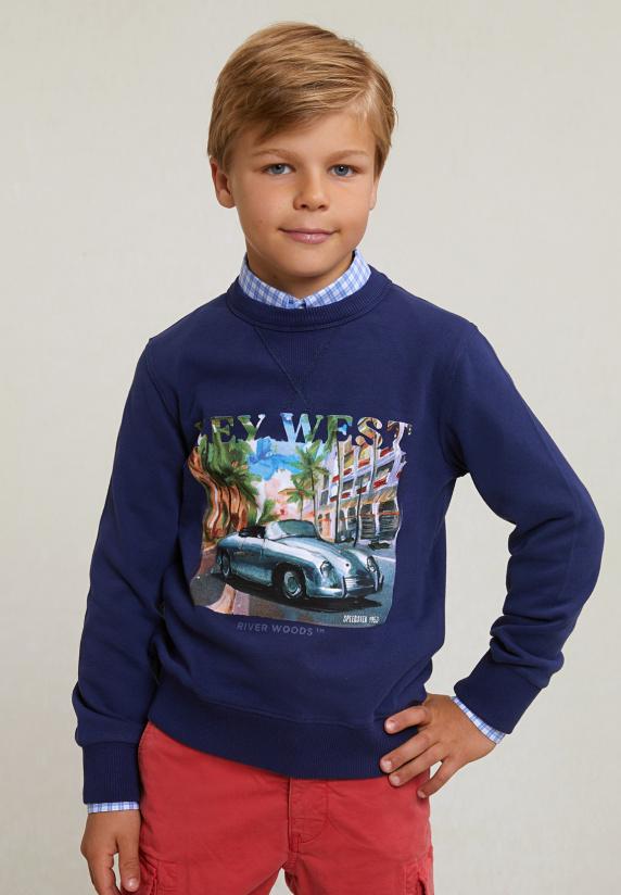 river woods Fantasietrui ronde hals deep ocean