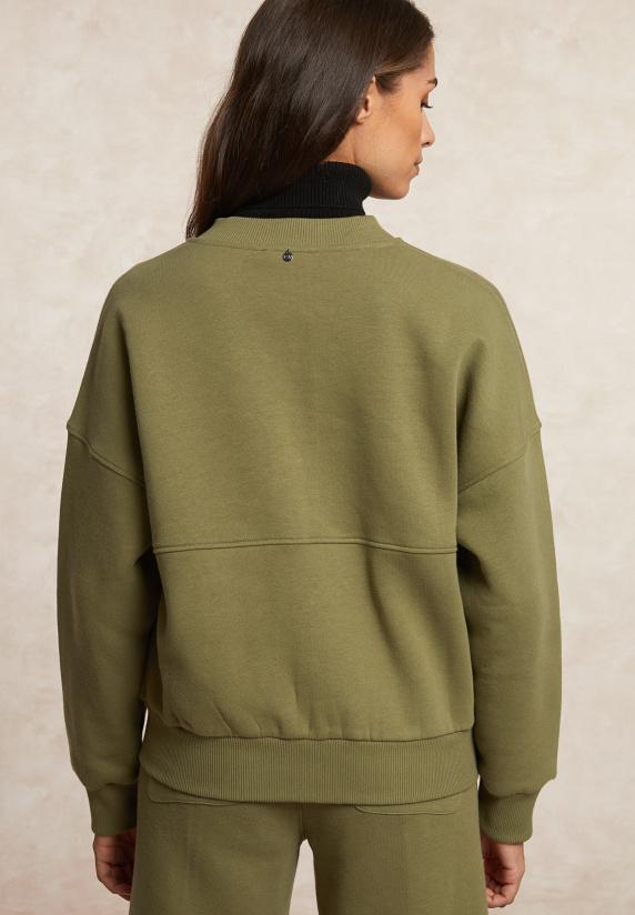 River Woods Fleece Bomber Cardigan Mosgroen