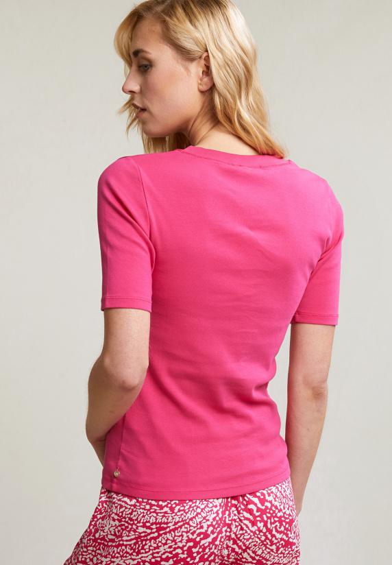 River Woods Fuchsia Basic V-hals T-shirt 1/2 Mouw