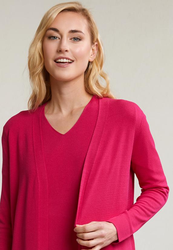River Woods Fuchsia Lange Cardigan Lange Mouwen