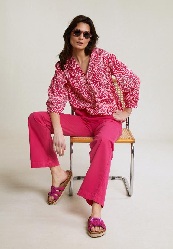 River Woods Fuchsia Rechte Stretch Broek