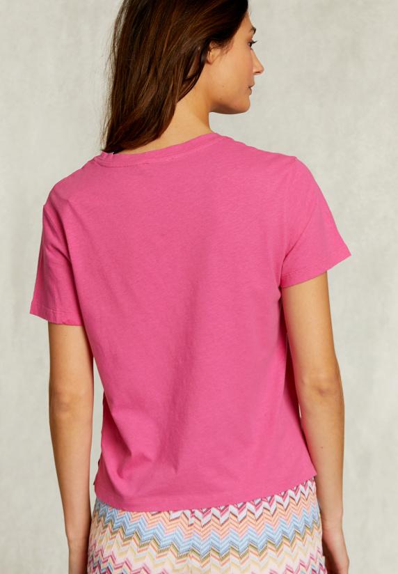 River Woods Fushia Basic V-hals T-shirt
