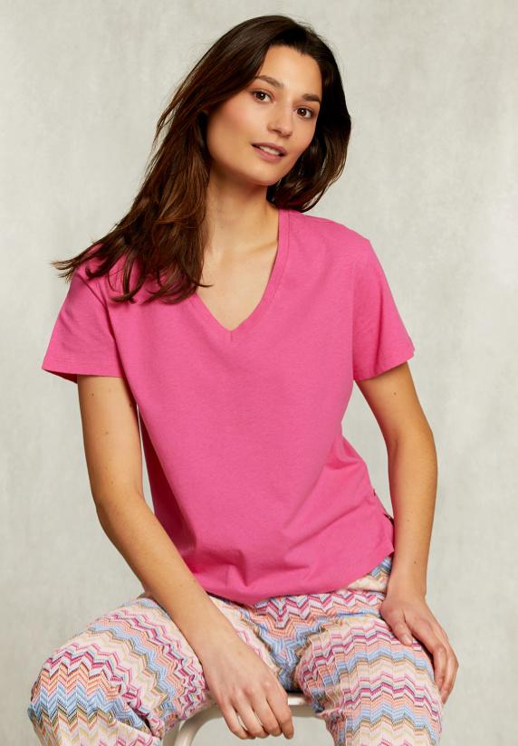 river woods Fushia basic V-hals T-shirt