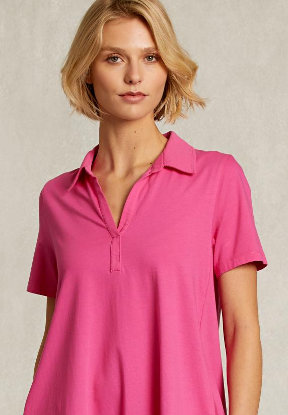 River Woods Fushia Katoenen Polojurk