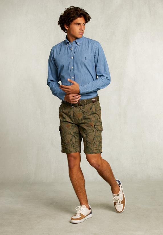 River Woods Gebloemde Cargo Short Savanna