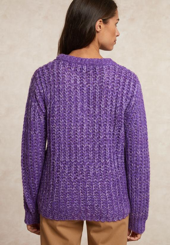 River Woods Gebreide Alpaca Trui Ronde Hals Paars