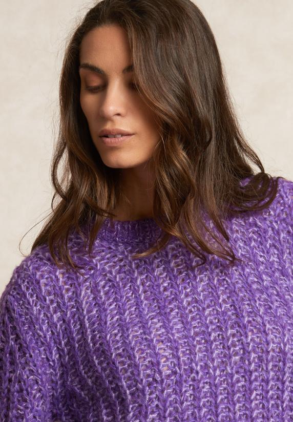 River Woods Gebreide Alpaca Trui Ronde Hals Paars