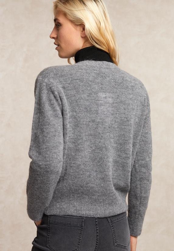 River Woods Geknoopte Alpaca V-hals Cardigan Grijs