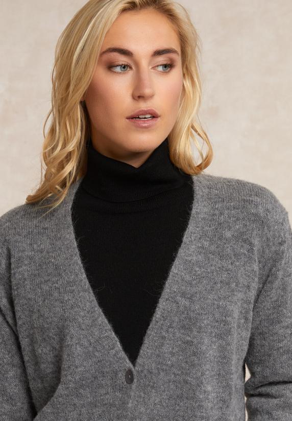 River Woods Geknoopte Alpaca V-hals Cardigan Grijs