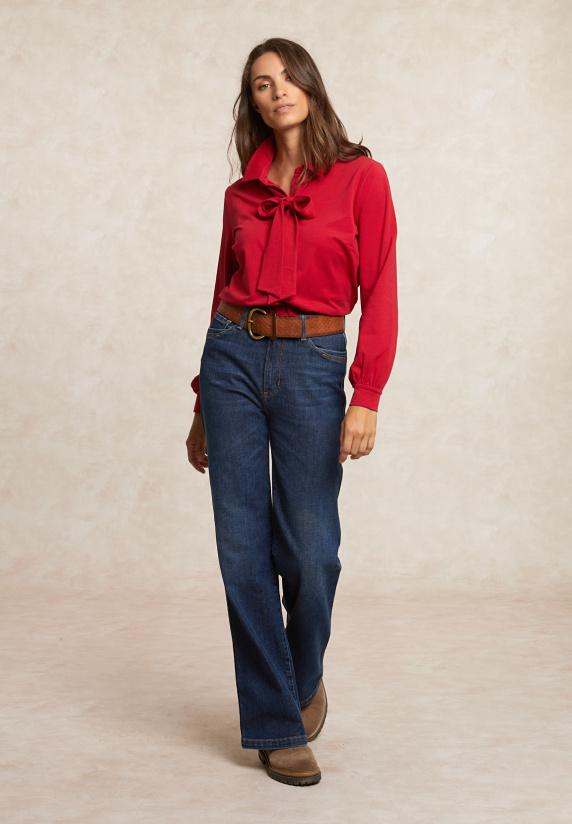 River Woods Geknoopte Blouse Met Strik Rood