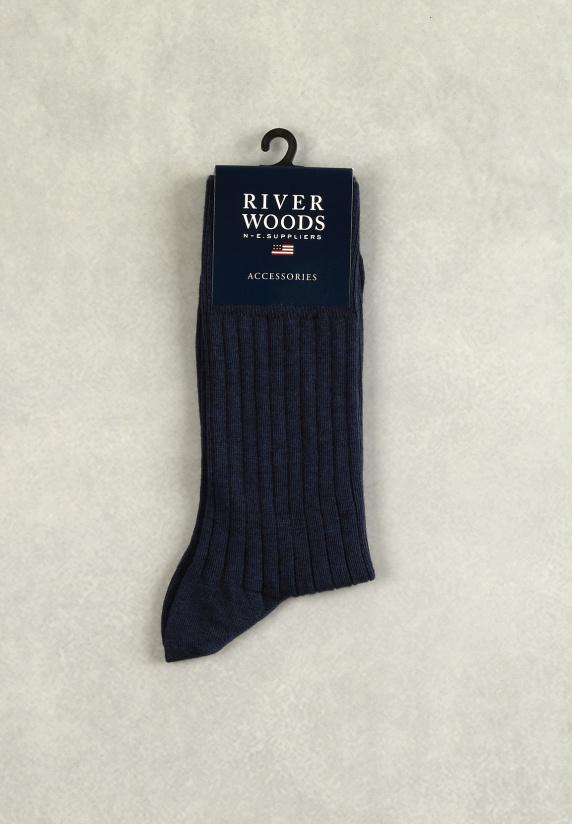 river woods Geribbelde katoenen sokken navy mix