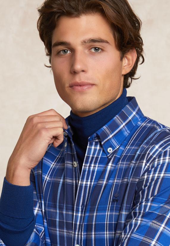 River Woods Geruit Flanellen Hemd Blauw/grijs