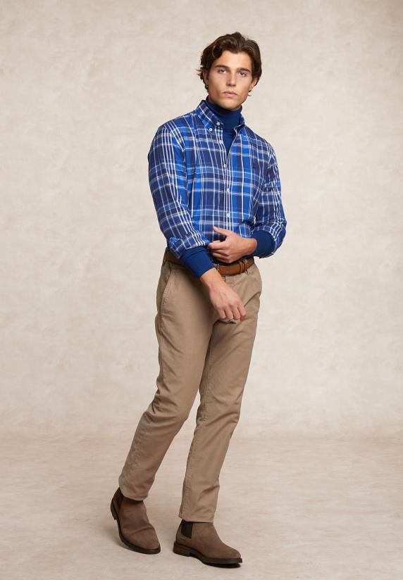 River Woods Geruit Flanellen Hemd Blauw/grijs