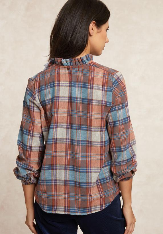 River Woods Geruite Blouse Pofmouwen Multi