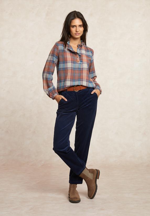 River Woods Geruite Blouse Pofmouwen Multi