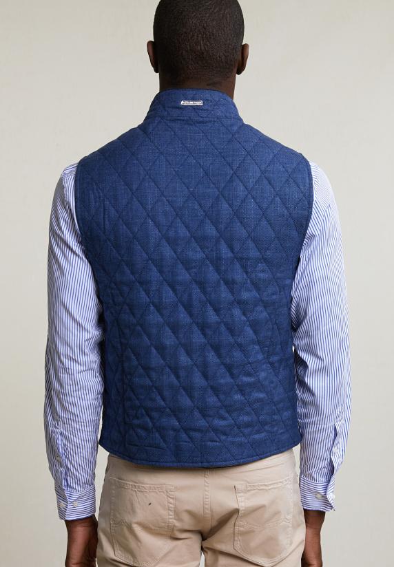 River Woods Geruite Gewatteerde Bodywarmer Blauw