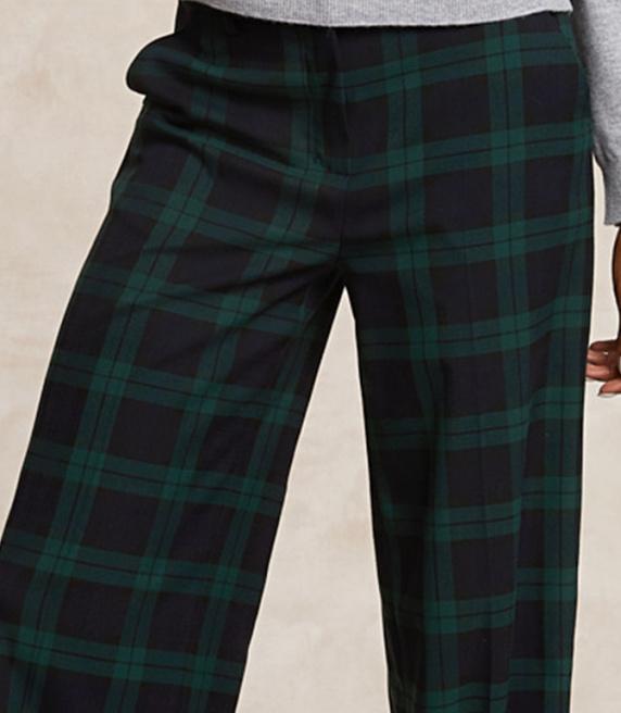 River Woods Geruite Wijde Broek Groen/blauw