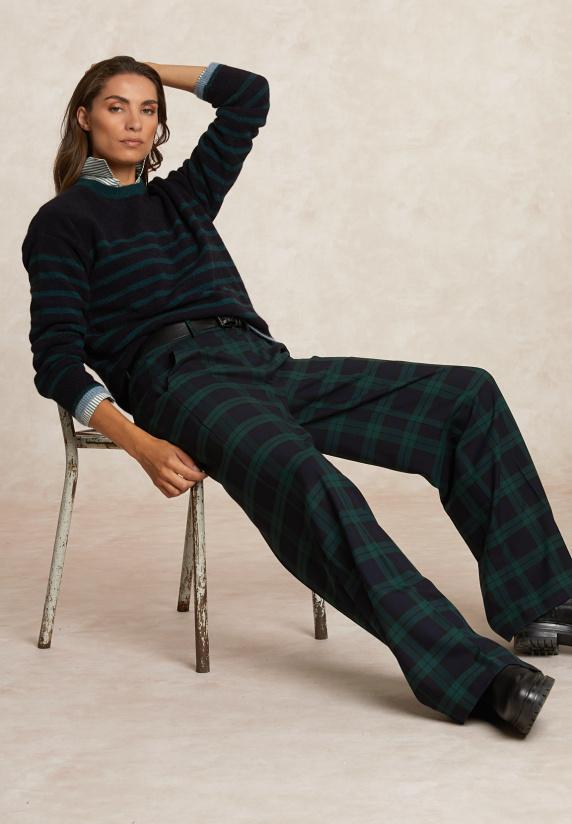 river woods Geruite wijde broek groen/blauw