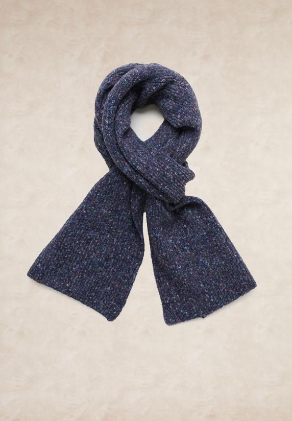 river woods Gestipte katoen-wol sjaal blauw