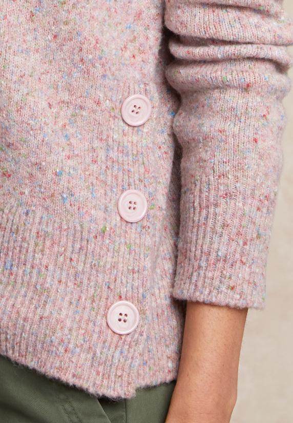 River Woods Gestipte Trui Opstaande Kraag Roze