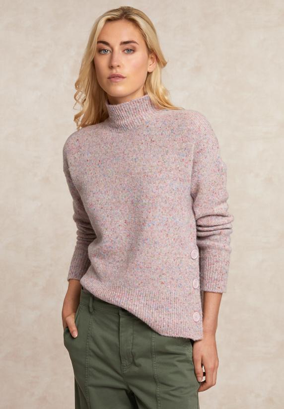 river woods Gestipte trui opstaande kraag roze