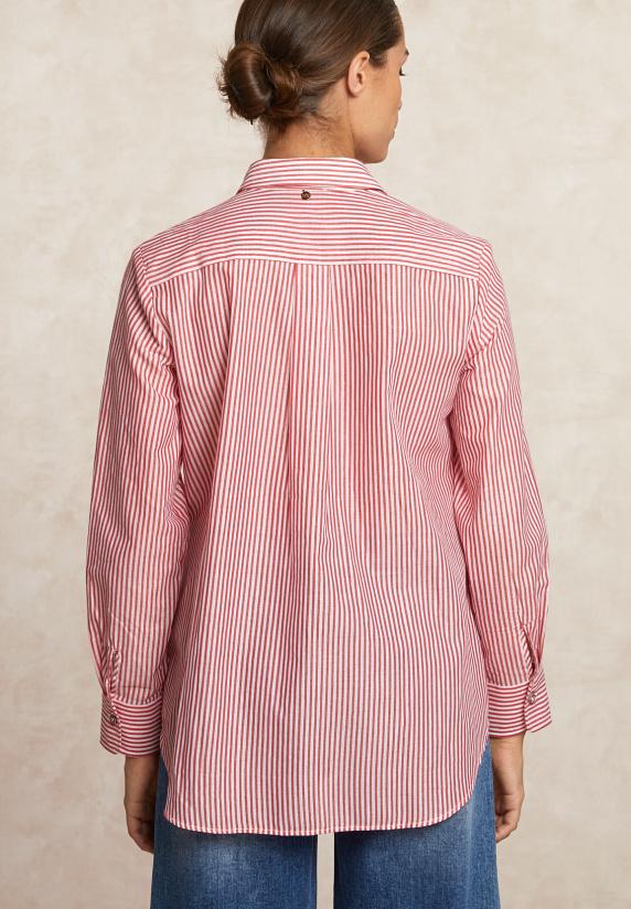 River Woods Gestreepte Glitter Blouse écru/rood