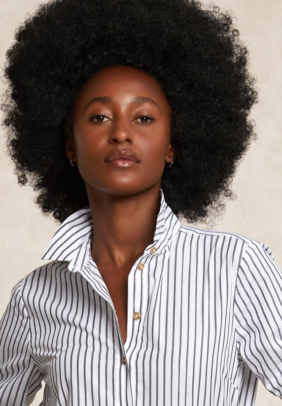 River Woods Gestreepte Glitter Blouse Grijs/wit