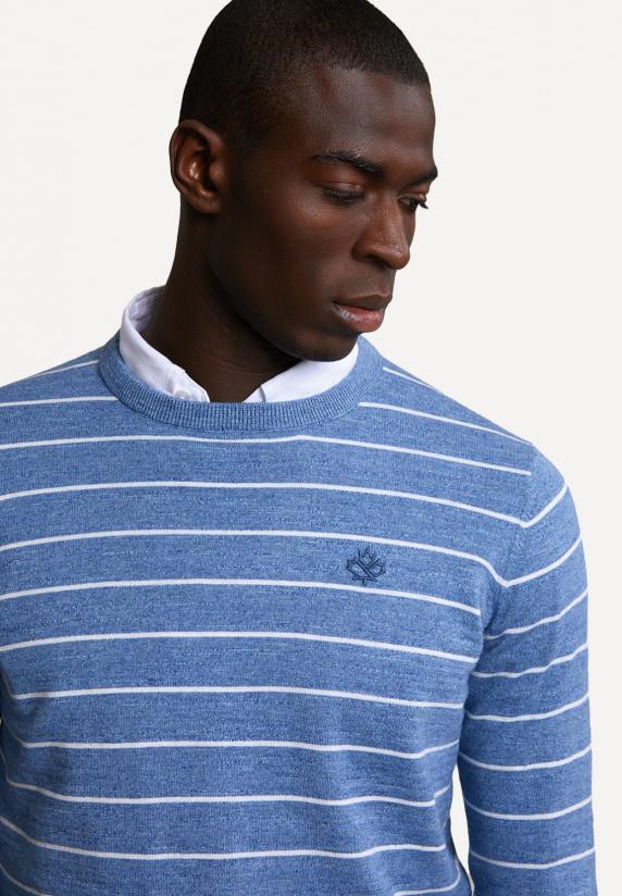 River Woods Gestreepte Trui Ronde Hals Lt Lake Mix