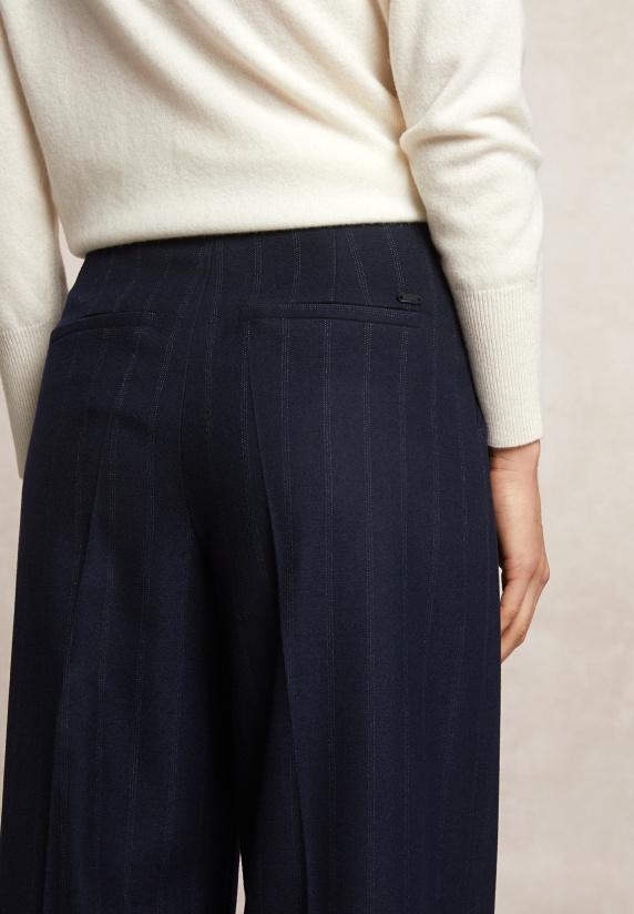 River Woods Gestreepte Wijde Bandplooibroek Blauw