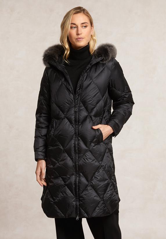 river woods Gewatteerde donsjas met kap zwart