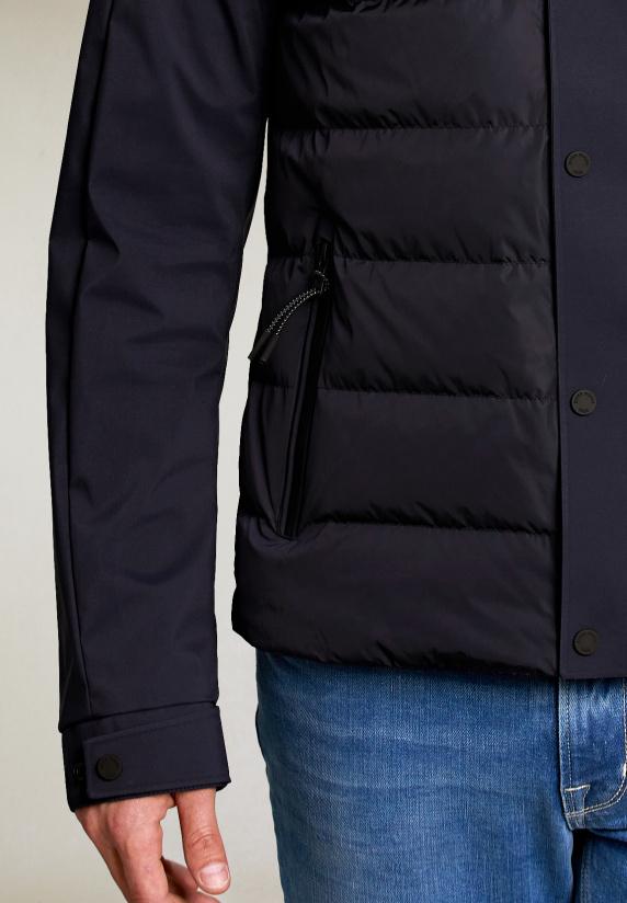 River Woods Gewatteerde Geknoopte Jas Navy